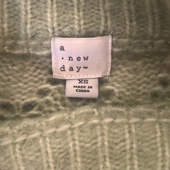 A New Day pointelle pistachio colored sweater - Picture 2 of 3